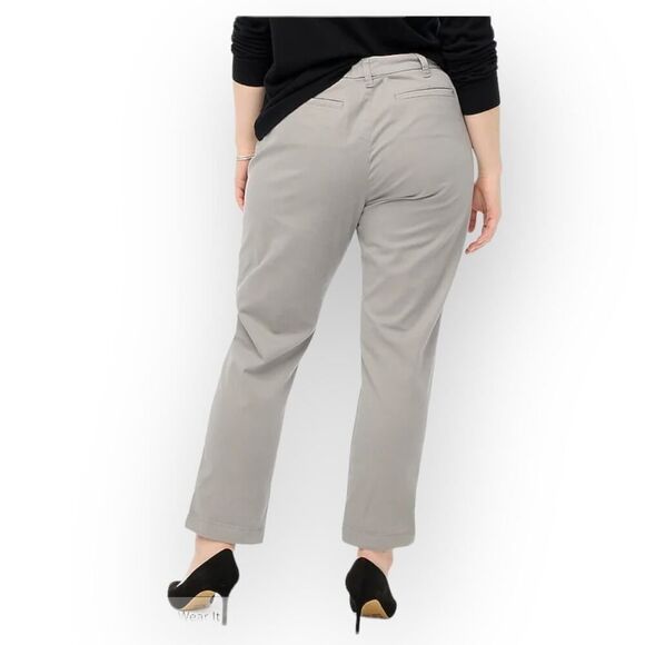J.Crew Factory Chino Pant Women's Plus 14 Gray High-Rise Girlfriend Cropped - Picture 2 of 10